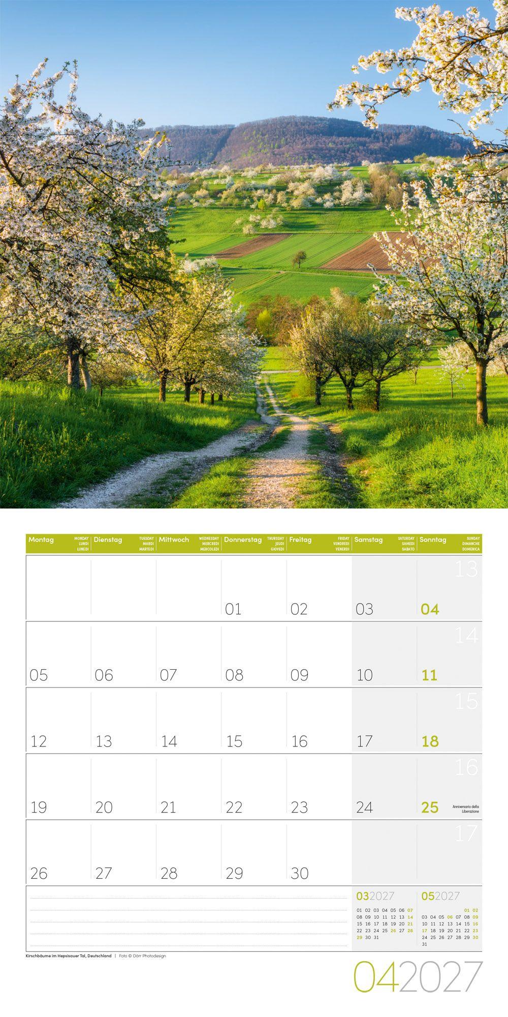 Beispielinhalt (Bild) Traumpfade Kalender 2027 - 30x30 - Art12