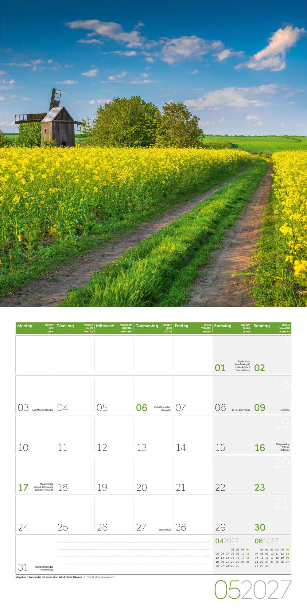 Beispielinhalt (Bild) Traumpfade Kalender 2027 - 30x30 - Art12