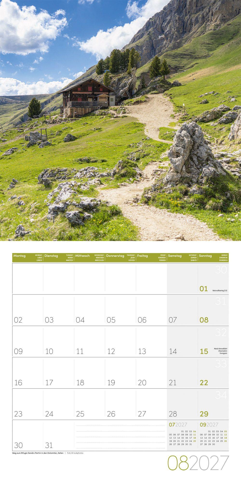 Beispielinhalt (Bild) Traumpfade Kalender 2027 - 30x30 - Art12