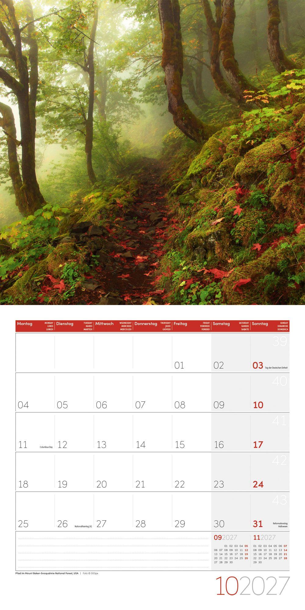 Beispielinhalt (Bild) Traumpfade Kalender 2027 - 30x30 - Art12