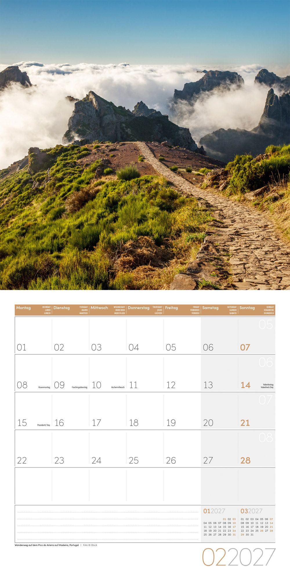 Beispielinhalt (Bild) Traumpfade Kalender 2027 - 30x30 - Art12