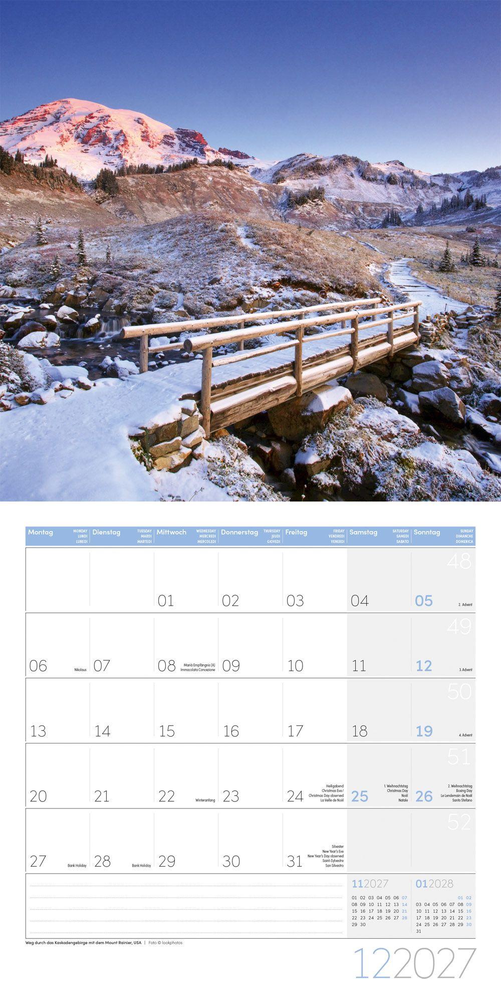 Beispielinhalt (Bild) Traumpfade Kalender 2027 - 30x30 - Art12