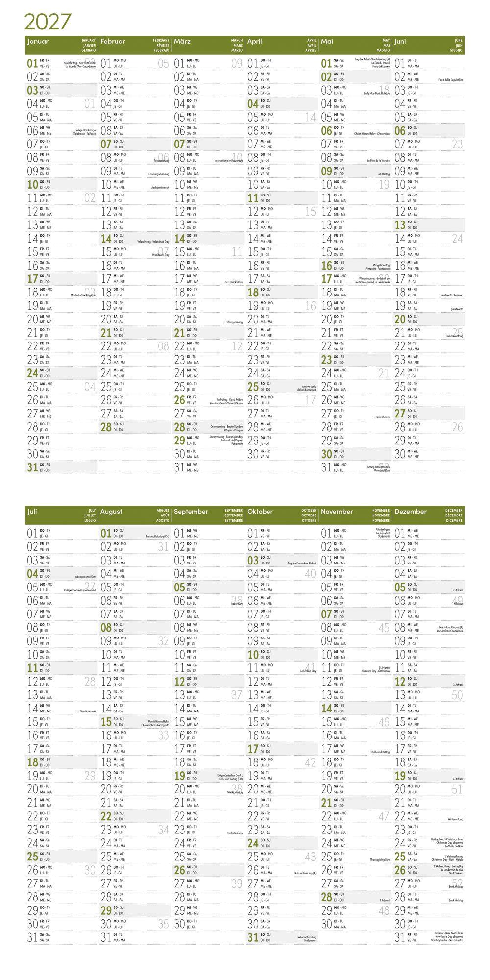 Beispielinhalt (Bild) Traumpfade Kalender 2027 - 30x30 - Art12