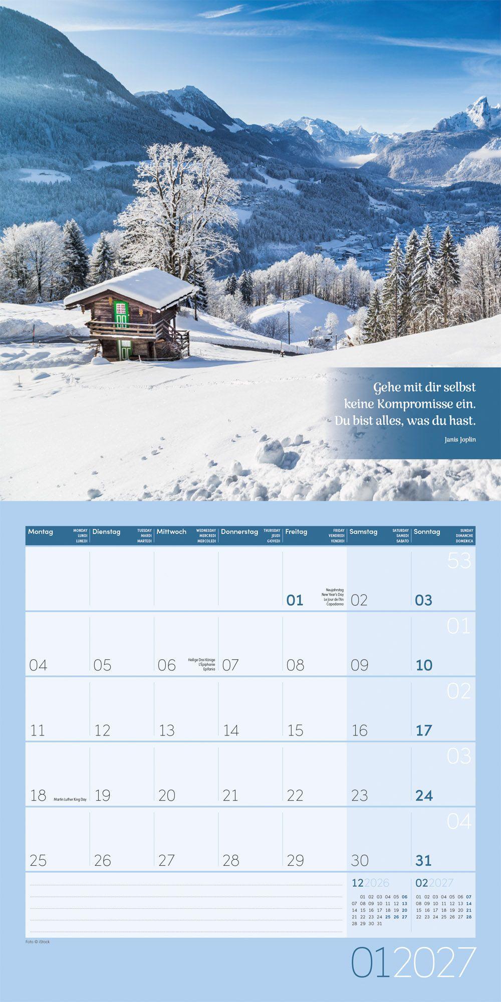 Beispielinhalt (Bild) Momente für Dich Kalender 2027 - 30x30 - Art12