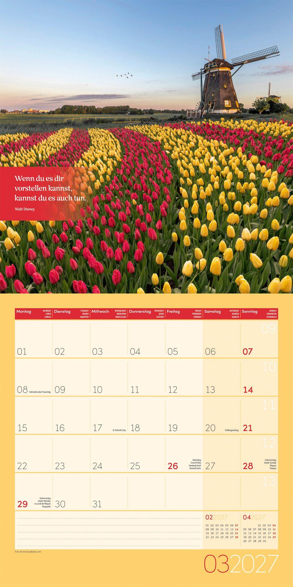 Beispielinhalt (Bild) Momente für Dich Kalender 2027 - 30x30 - Art12