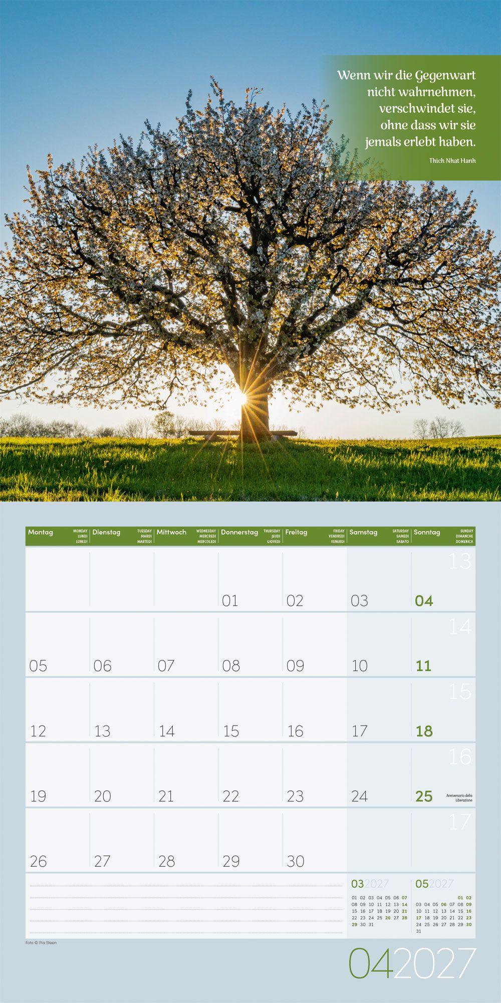 Beispielinhalt (Bild) Momente für Dich Kalender 2027 - 30x30 - Art12