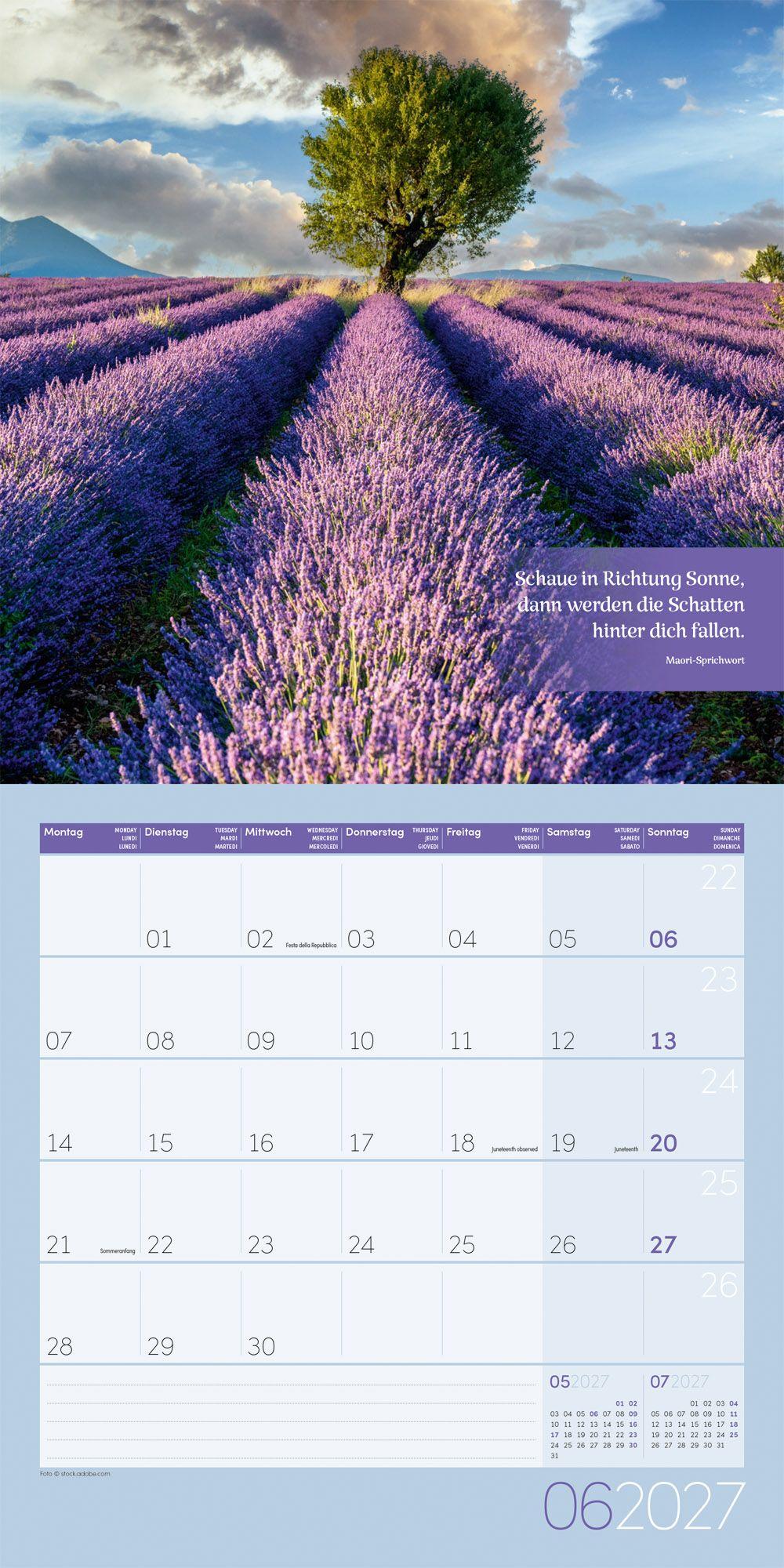 Beispielinhalt (Bild) Momente für Dich Kalender 2027 - 30x30 - Art12