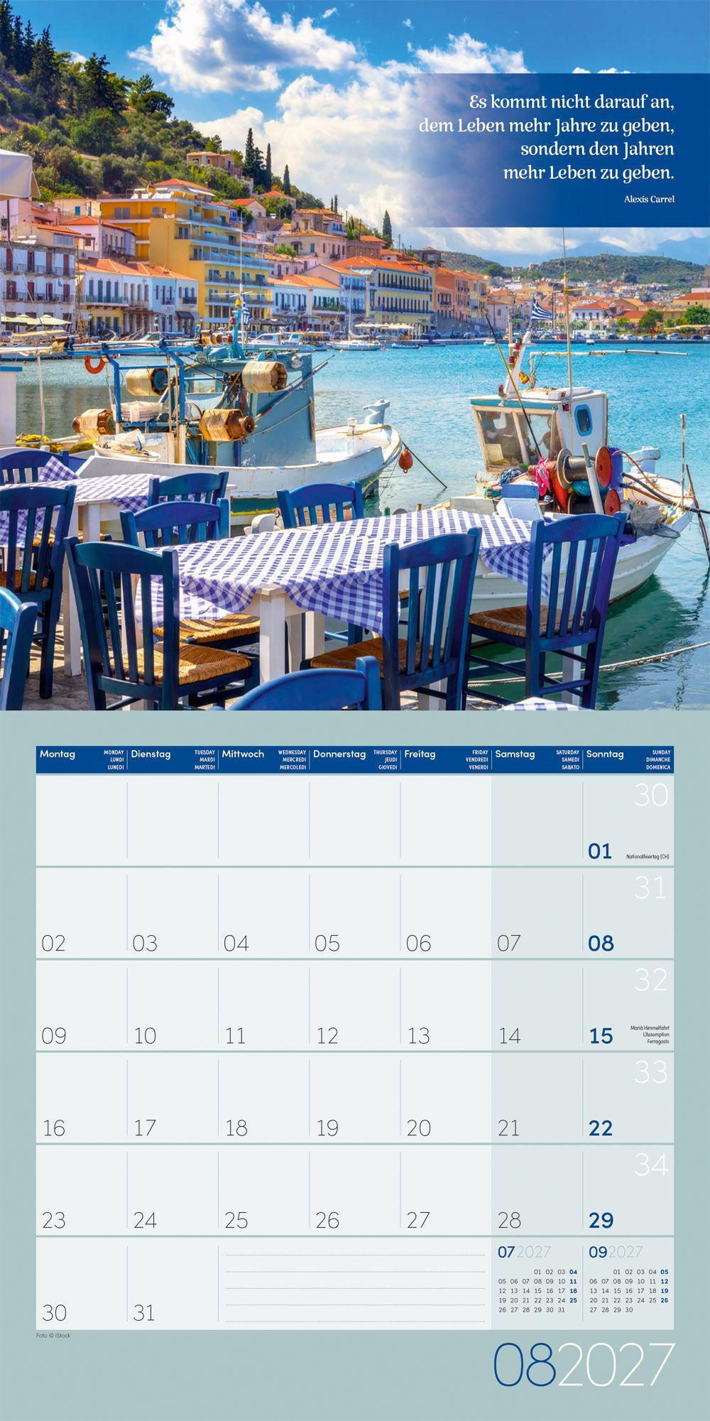 Beispielinhalt (Bild) Momente für Dich Kalender 2027 - 30x30 - Art12