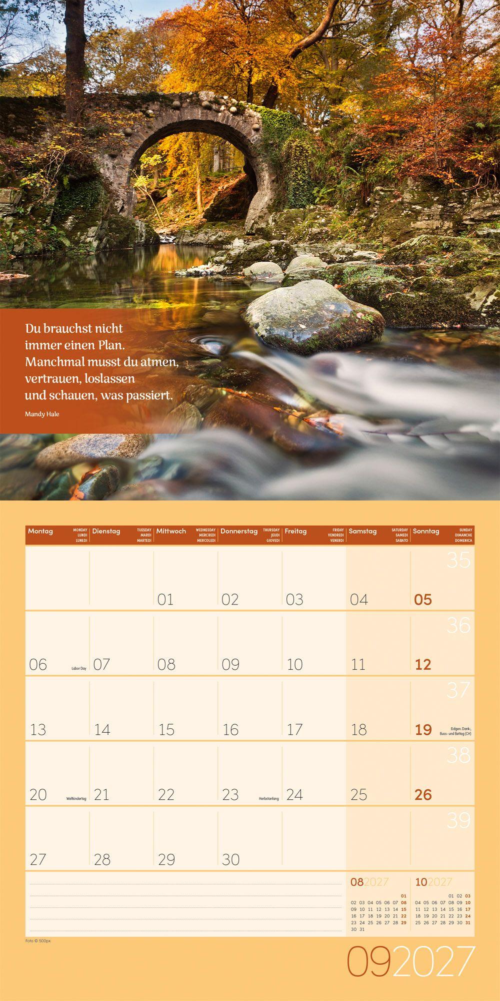 Beispielinhalt (Bild) Momente für Dich Kalender 2027 - 30x30 - Art12