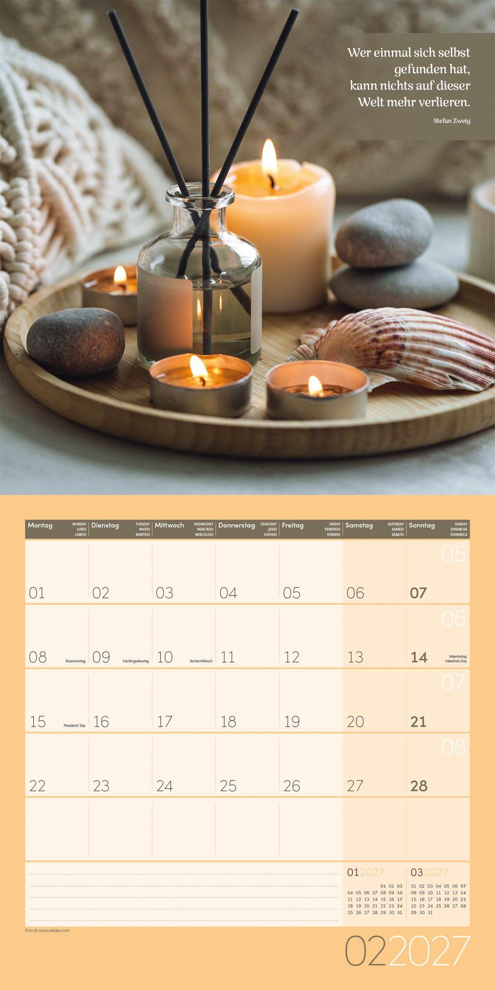 Beispielinhalt (Bild) Momente für Dich Kalender 2027 - 30x30 - Art12