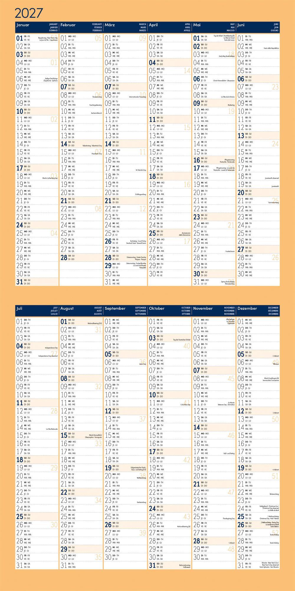 Beispielinhalt (Bild) Momente für Dich Kalender 2027 - 30x30 - Art12