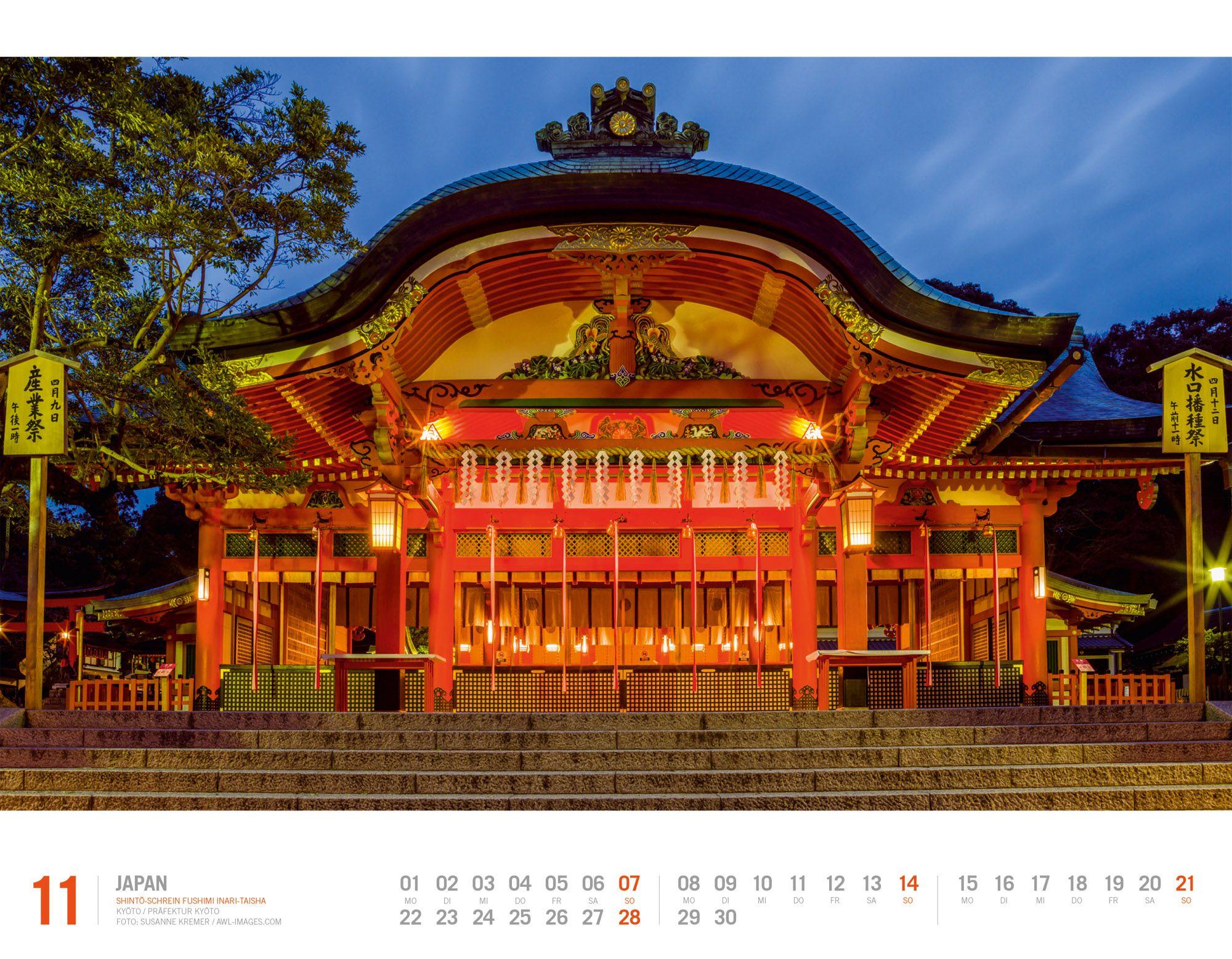 Beispielinhalt (Bild) Japan Kalender 2027 | Unterwegs zwischen Tempeln und Schreinen