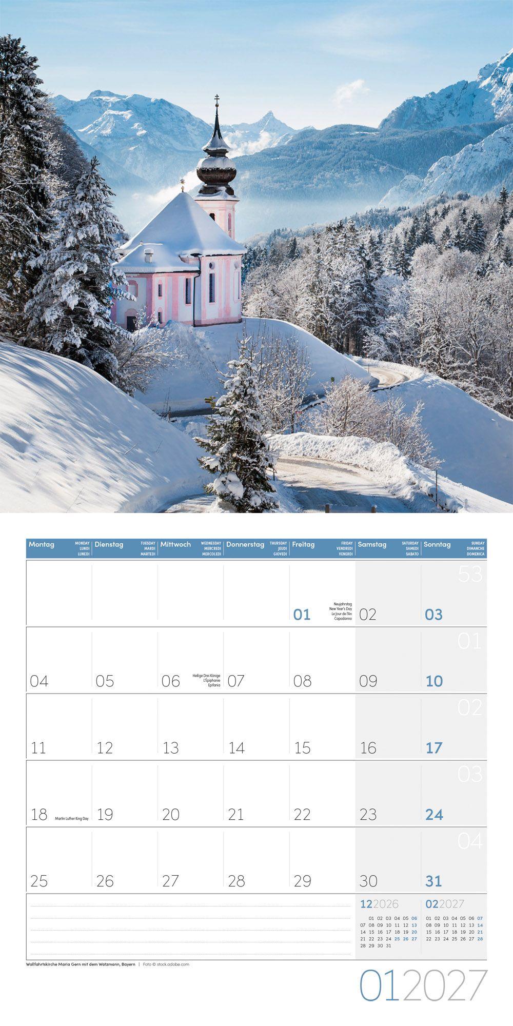 Beispielinhalt (Bild) Deutschland Kalender 2027 - 30x30 - Art12