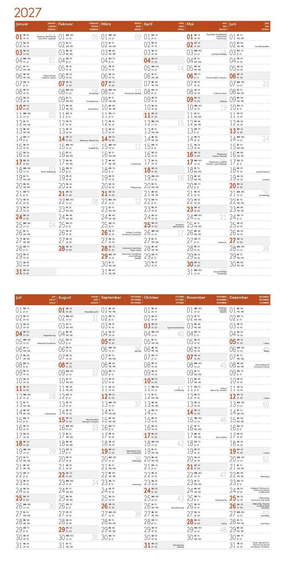 Beispielinhalt (Bild) Deutschland Kalender 2027 - 30x30 - Art12
