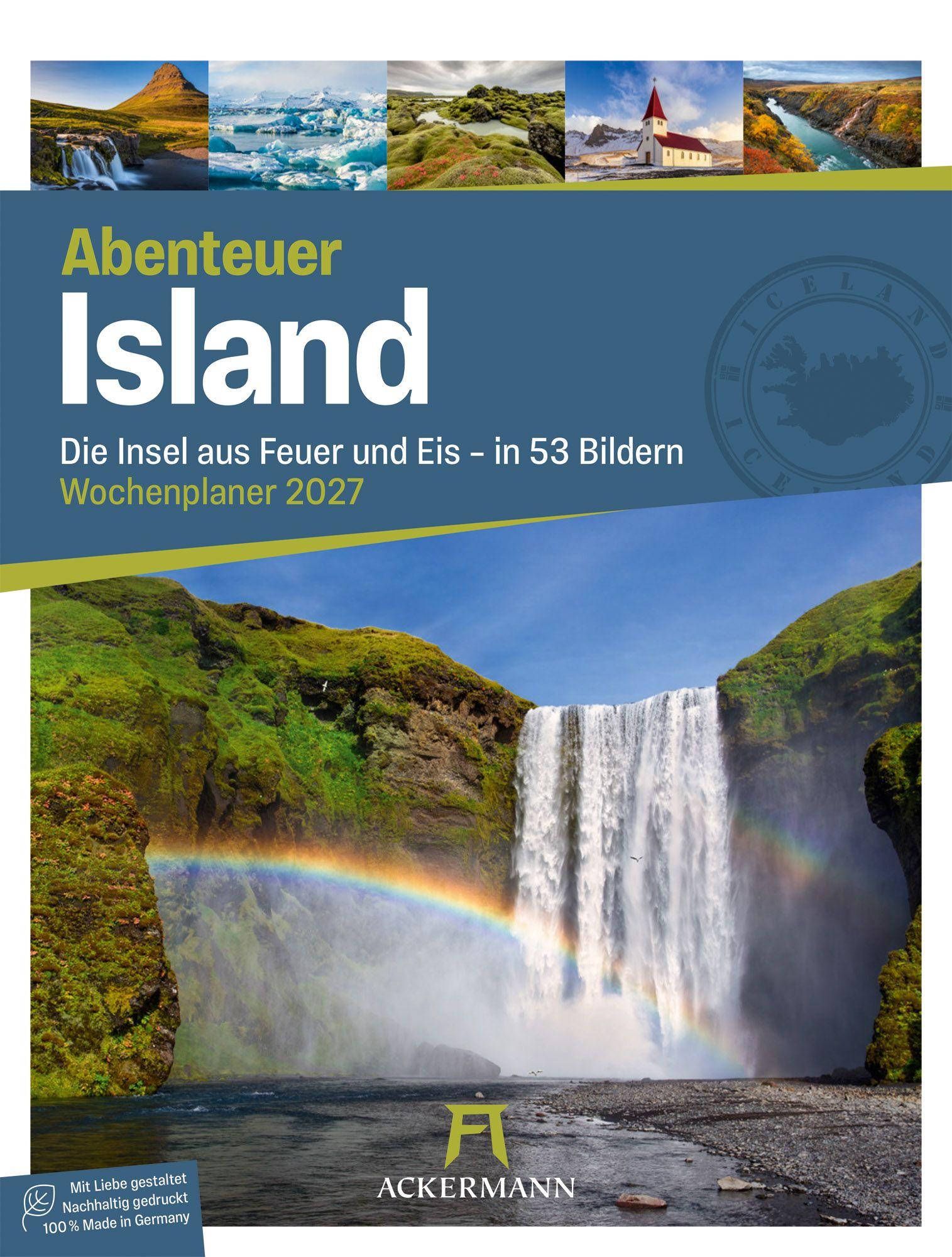 Vorderes Coverbild Island Wochenplaner Kalender 2027 | Die Insel aus Feuer und Eis