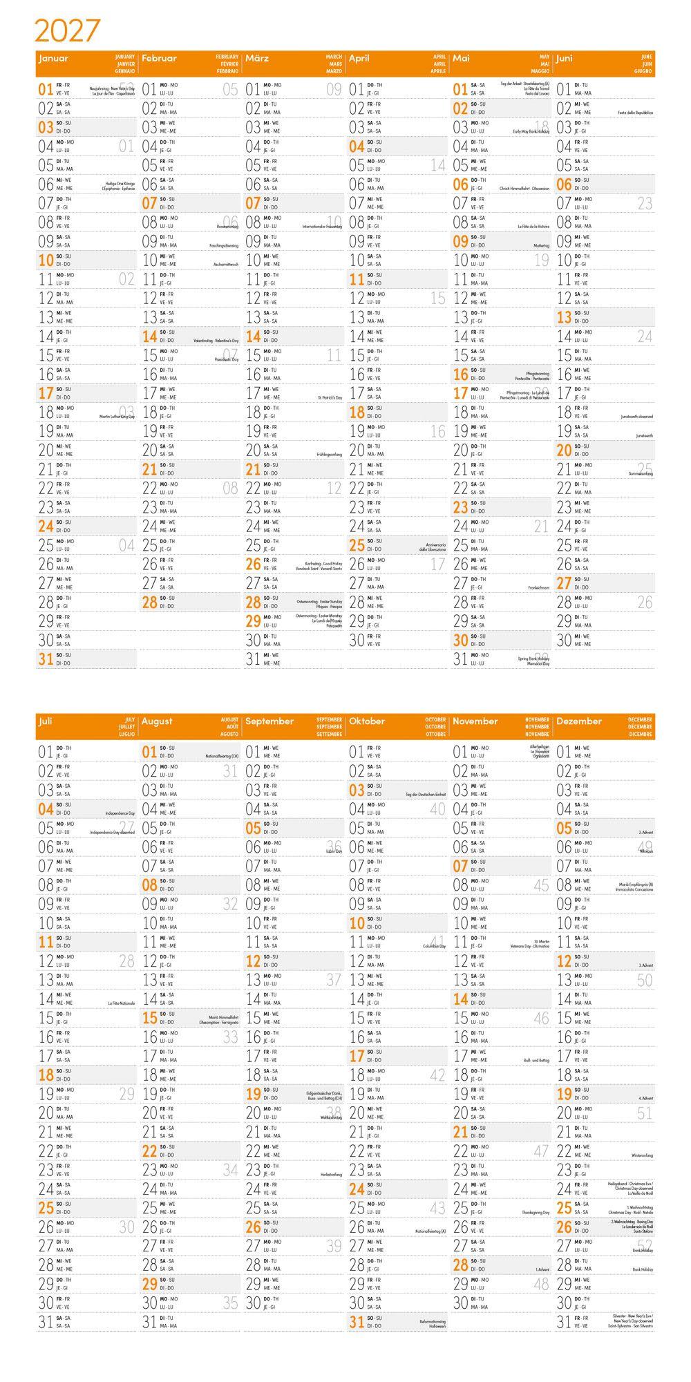 Beispielinhalt (Bild) Eulen Kalender 2027 - 30x30 - Art12