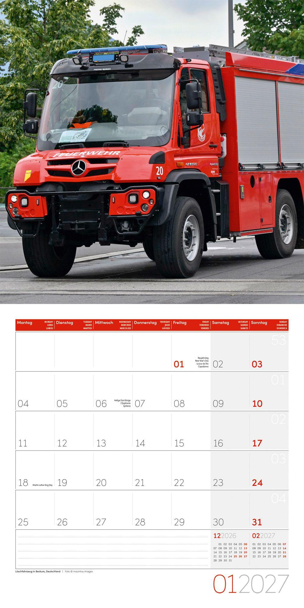 Beispielinhalt (Bild) Feuerwehr Kalender 2027 - 30x30 - Art12