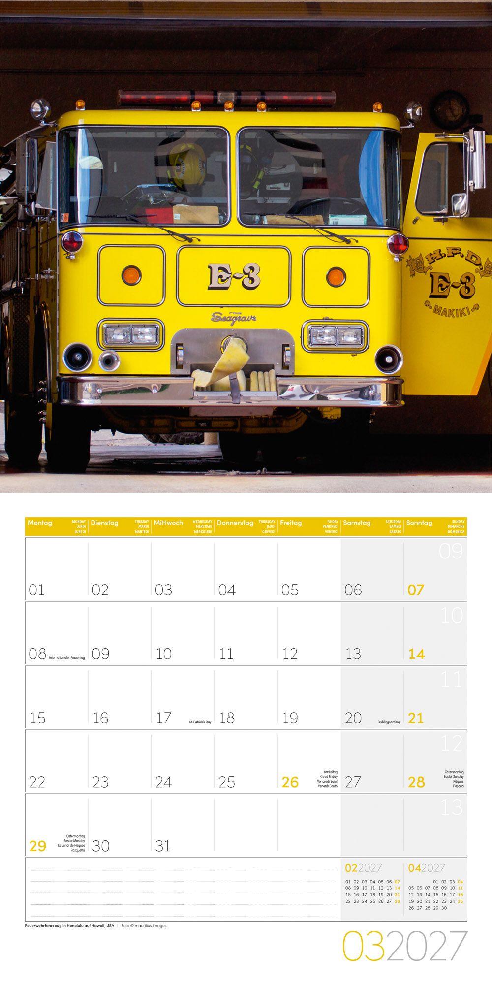 Beispielinhalt (Bild) Feuerwehr Kalender 2027 - 30x30 - Art12