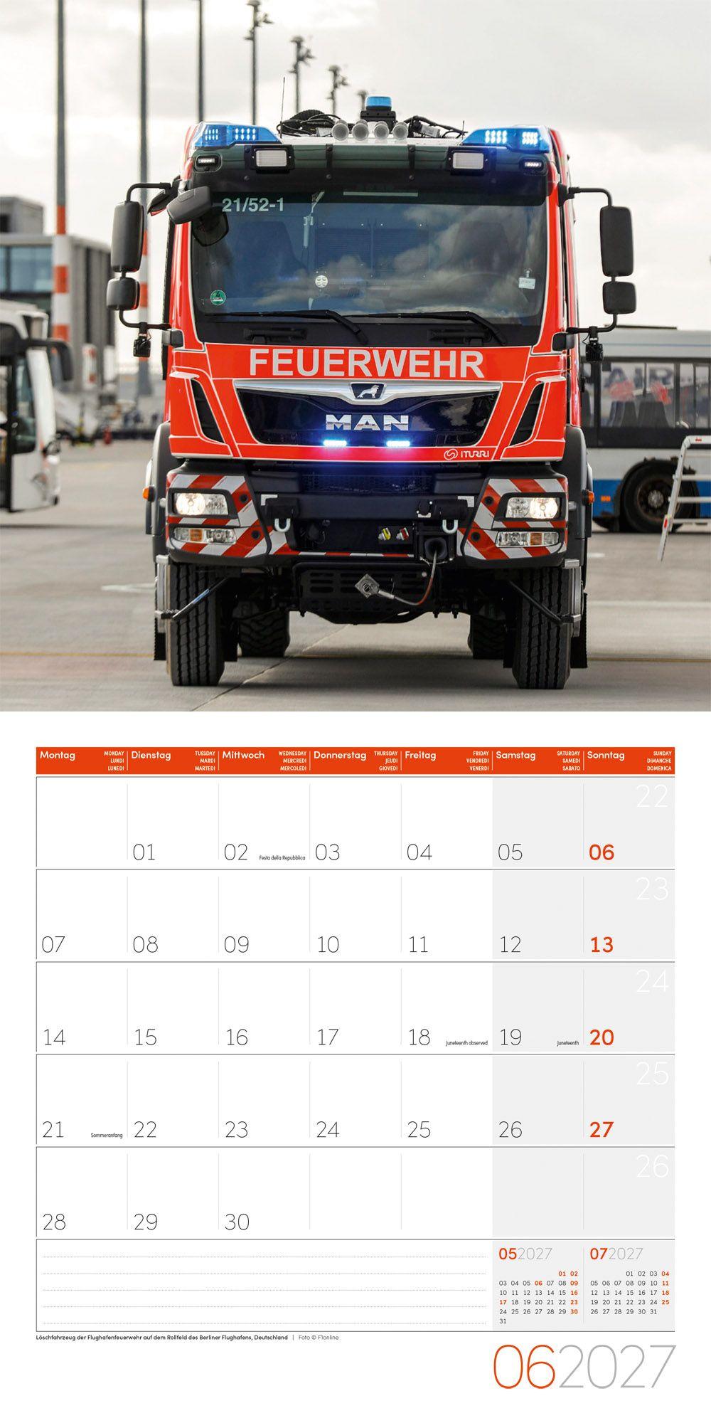 Beispielinhalt (Bild) Feuerwehr Kalender 2027 - 30x30 - Art12