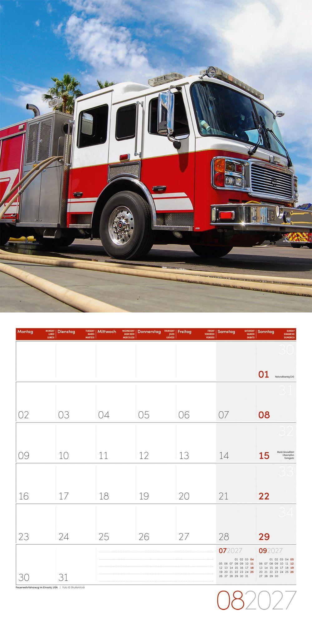 Beispielinhalt (Bild) Feuerwehr Kalender 2027 - 30x30 - Art12