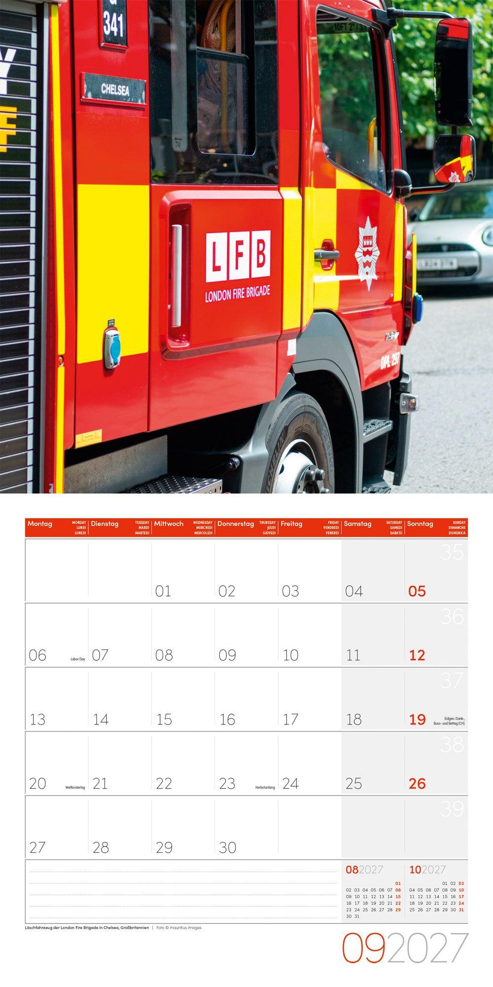 Beispielinhalt (Bild) Feuerwehr Kalender 2027 - 30x30 - Art12