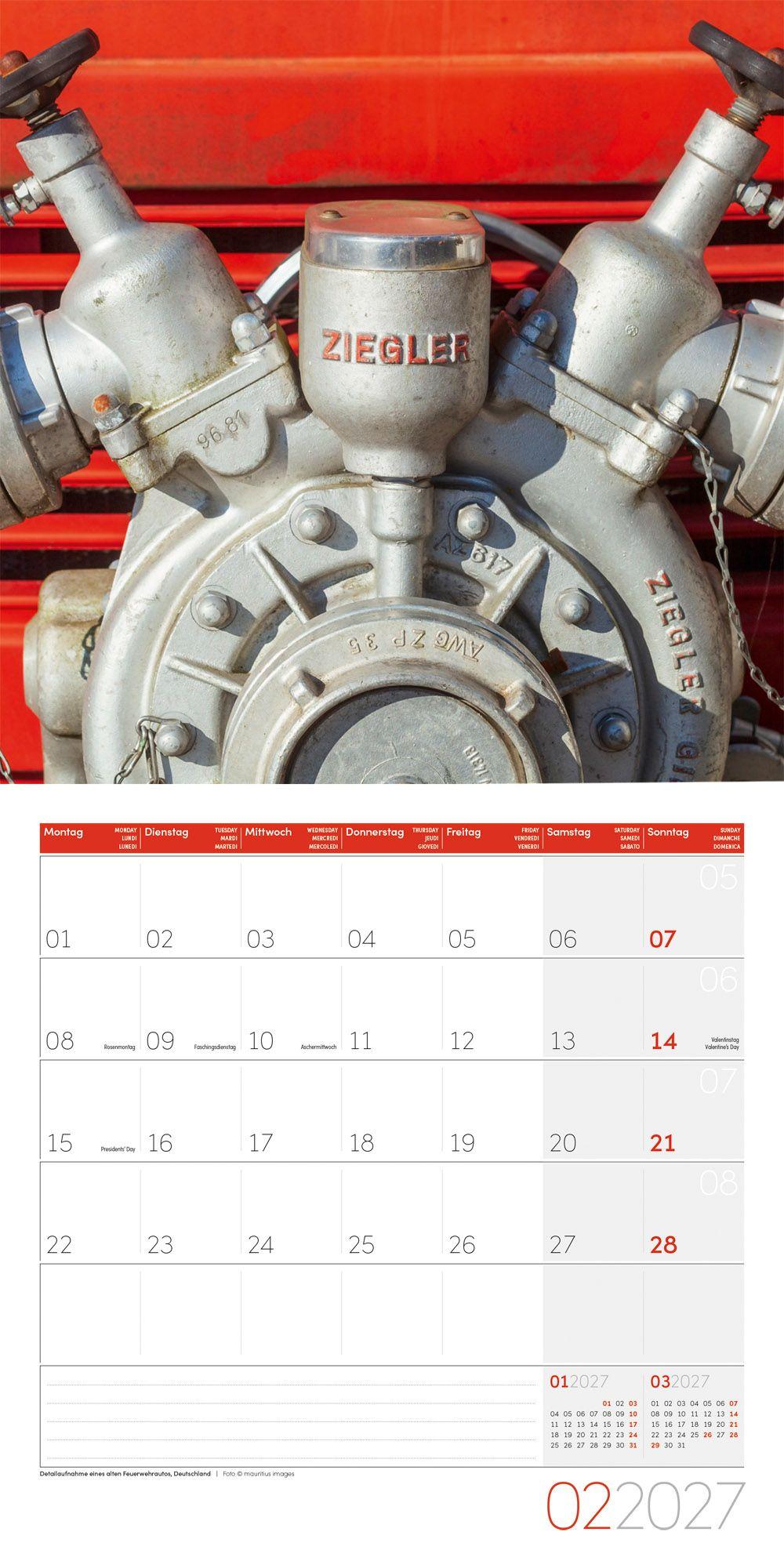 Beispielinhalt (Bild) Feuerwehr Kalender 2027 - 30x30 - Art12