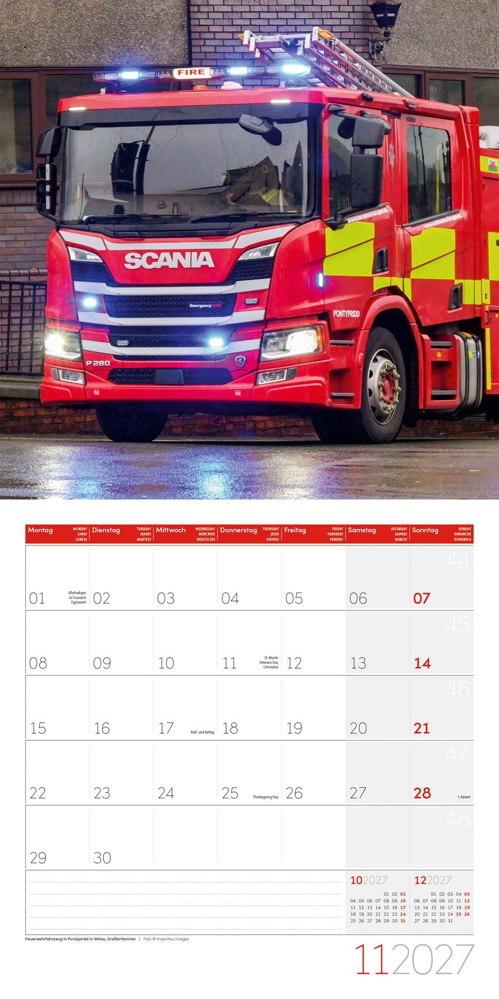 Beispielinhalt (Bild) Feuerwehr Kalender 2027 - 30x30 - Art12