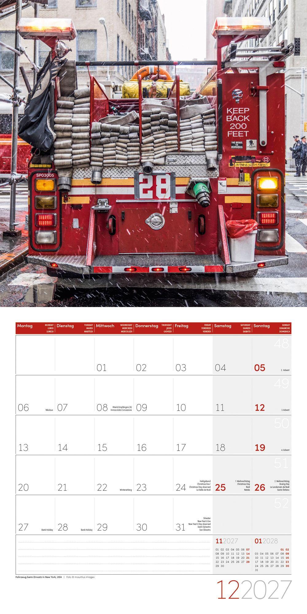Beispielinhalt (Bild) Feuerwehr Kalender 2027 - 30x30 - Art12