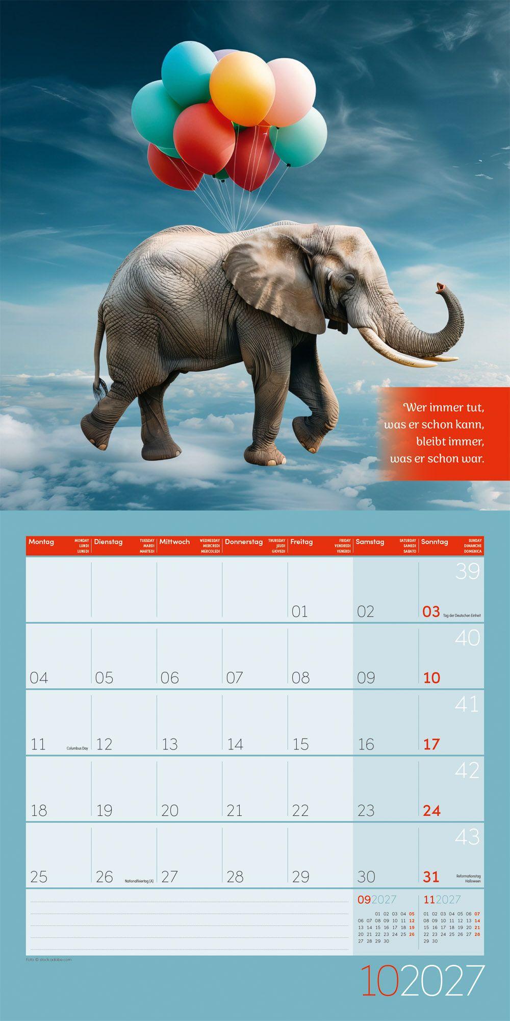 Beispielinhalt (Bild) Alles wird gut Kalender 2027 - 30x30 - Art12