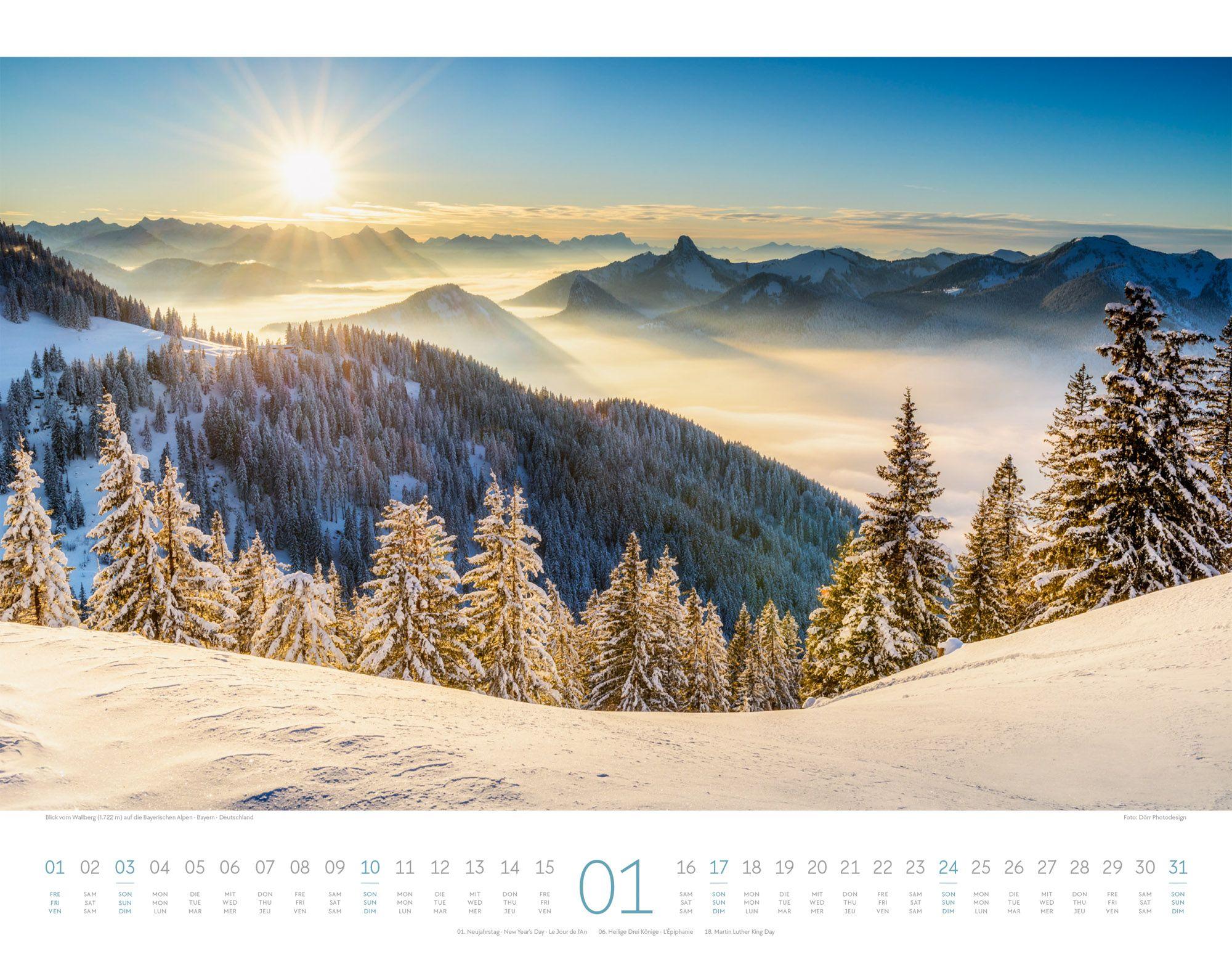 Beispielinhalt (Bild) Naturparadies Alpen Kalender 2027