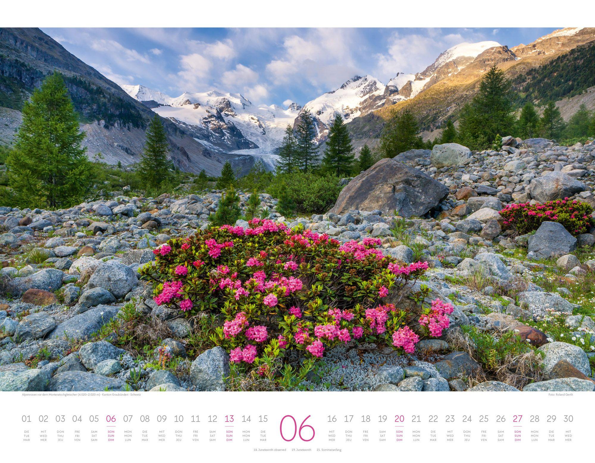 Beispielinhalt (Bild) Naturparadies Alpen Kalender 2027