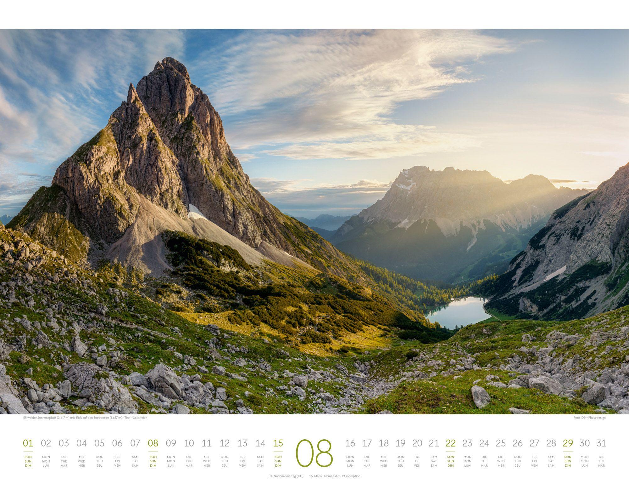 Beispielinhalt (Bild) Naturparadies Alpen Kalender 2027