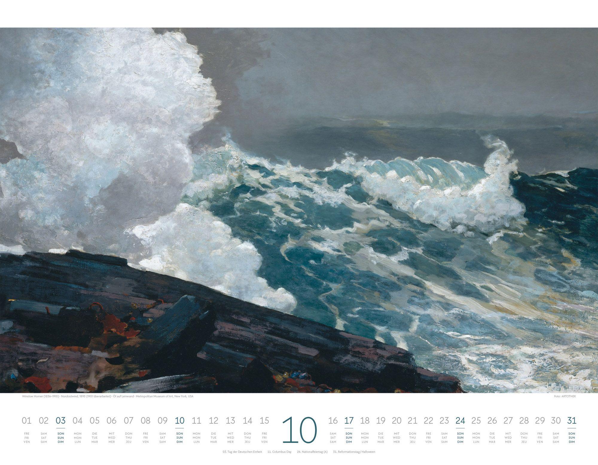 Beispielinhalt (Bild) Kunstwerk Meer Kalender 2027