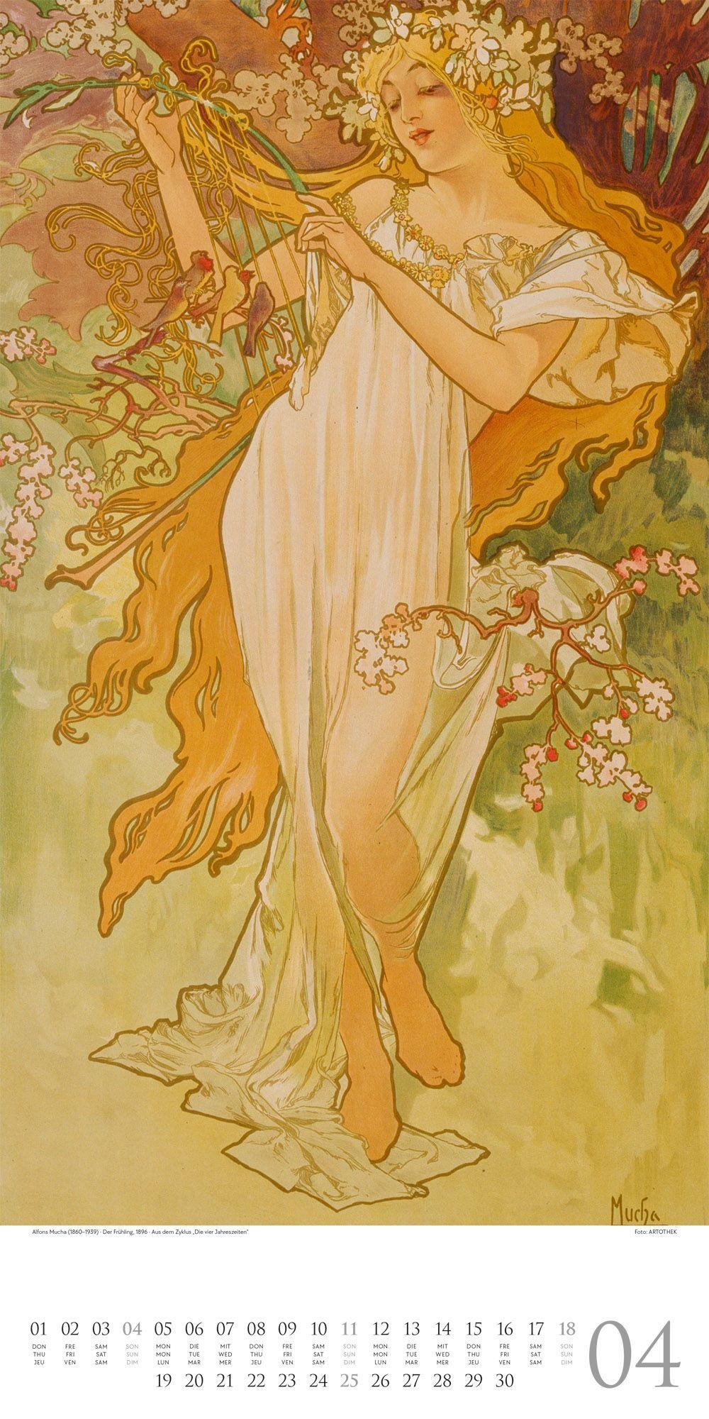 Beispielinhalt (Bild) Alfons Mucha Kalender 2027