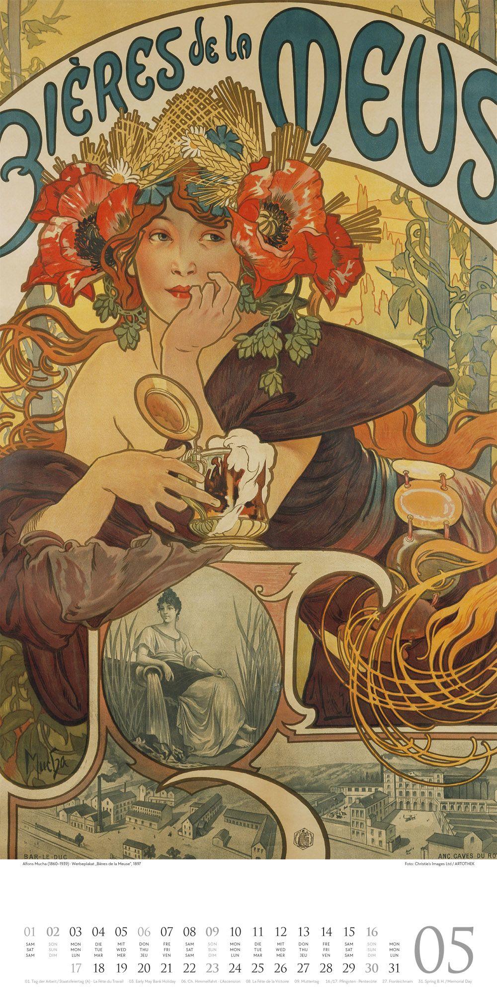 Beispielinhalt (Bild) Alfons Mucha Kalender 2027