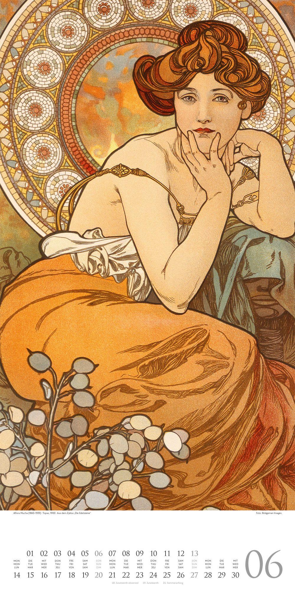 Beispielinhalt (Bild) Alfons Mucha Kalender 2027