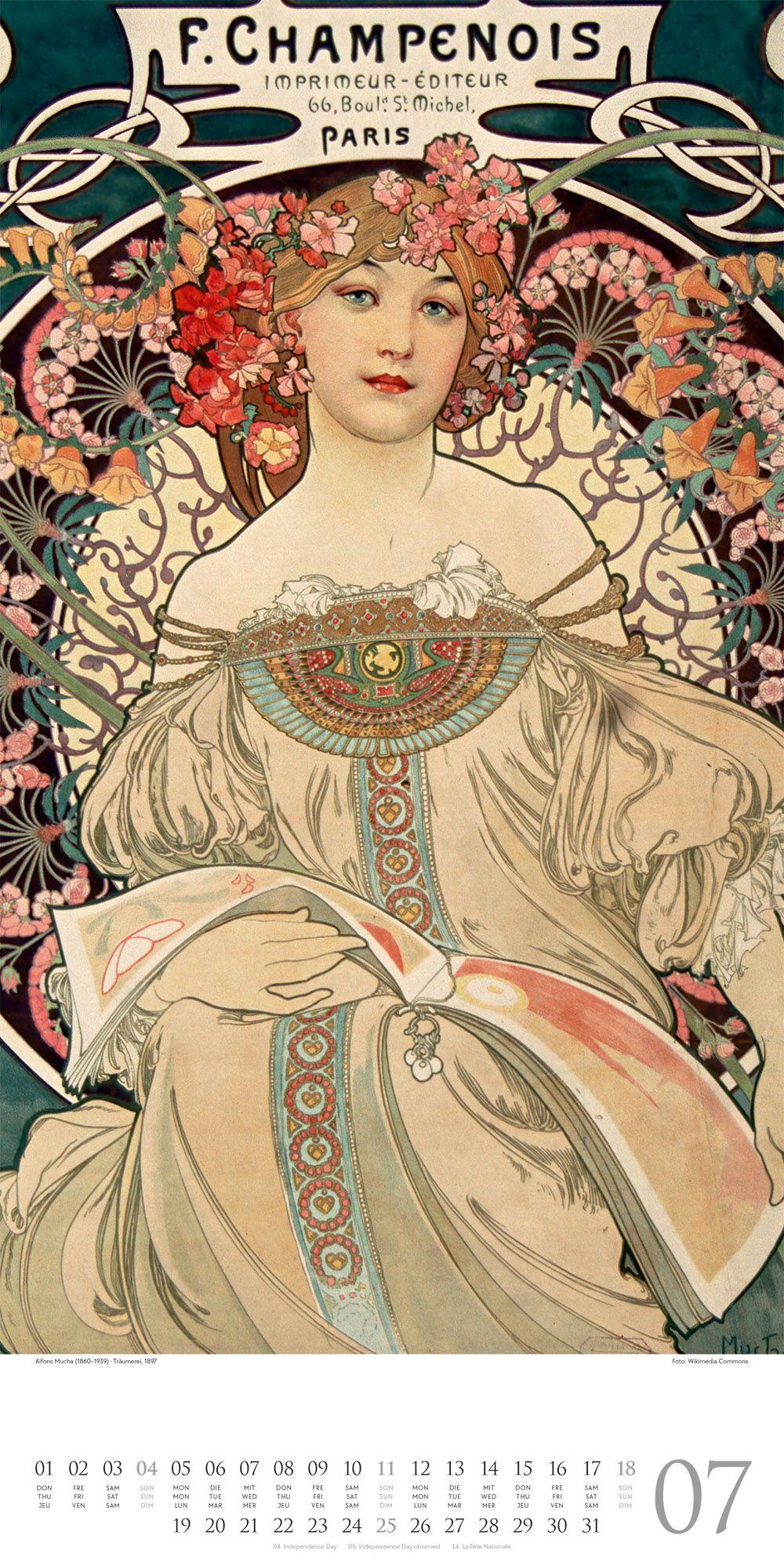 Beispielinhalt (Bild) Alfons Mucha Kalender 2027