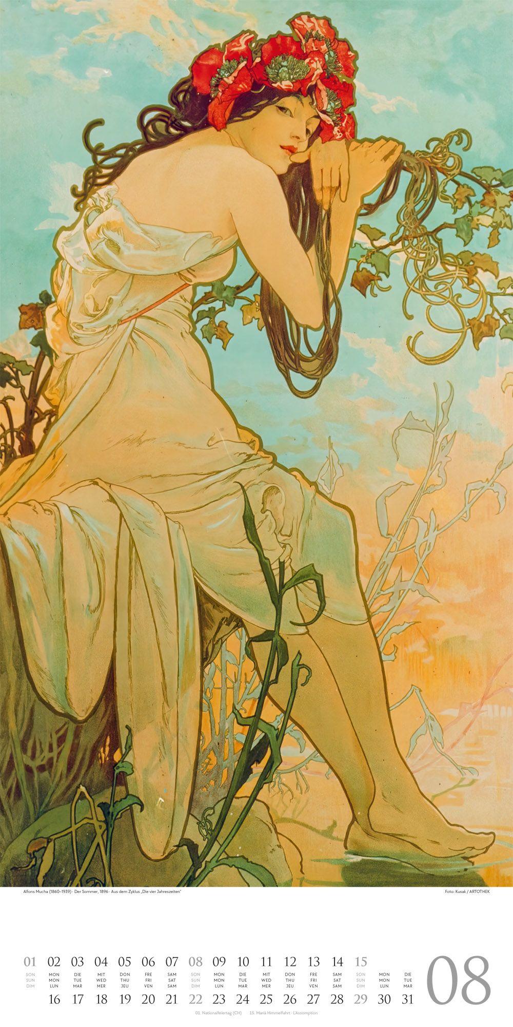 Beispielinhalt (Bild) Alfons Mucha Kalender 2027