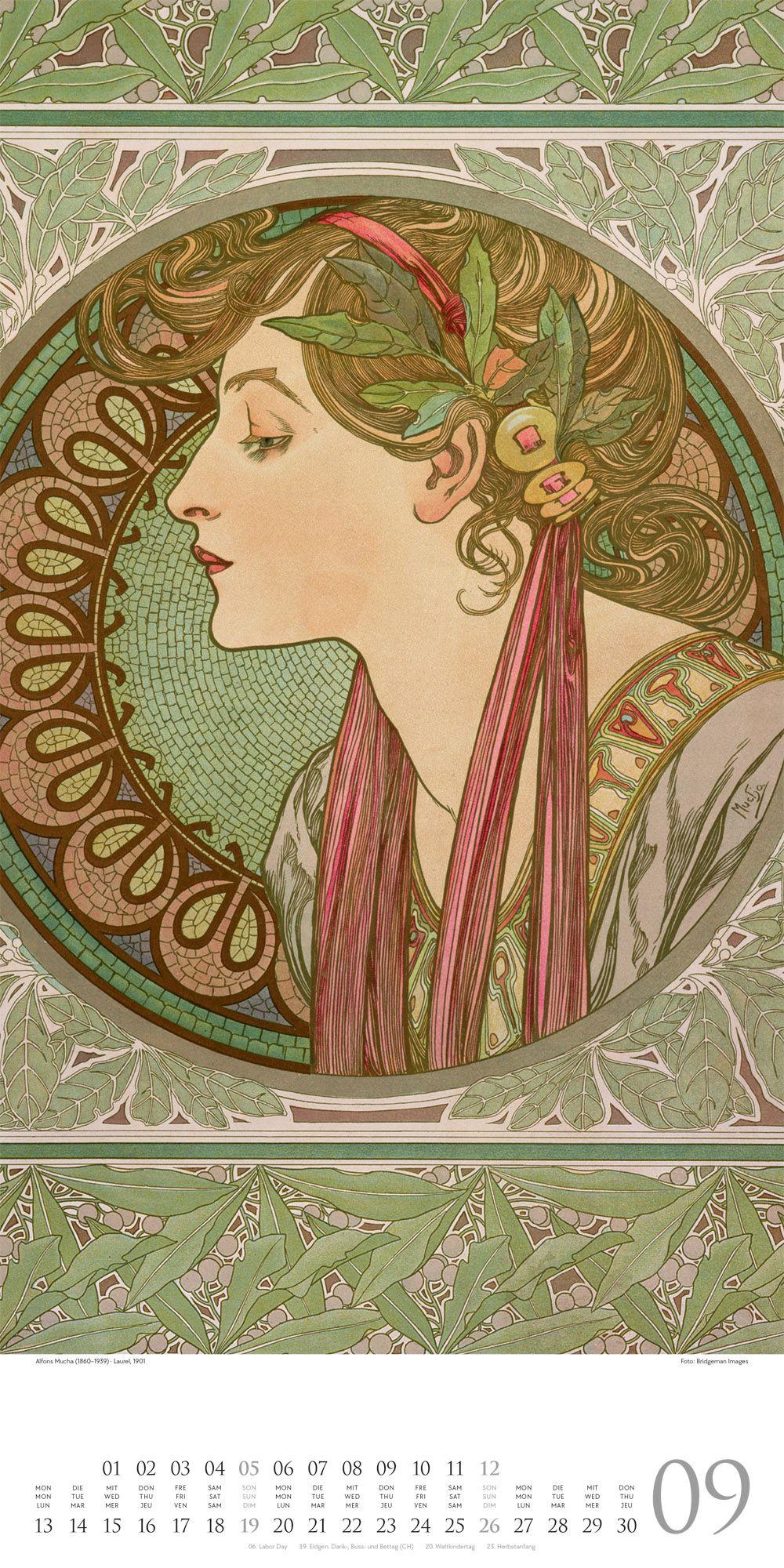 Beispielinhalt (Bild) Alfons Mucha Kalender 2027