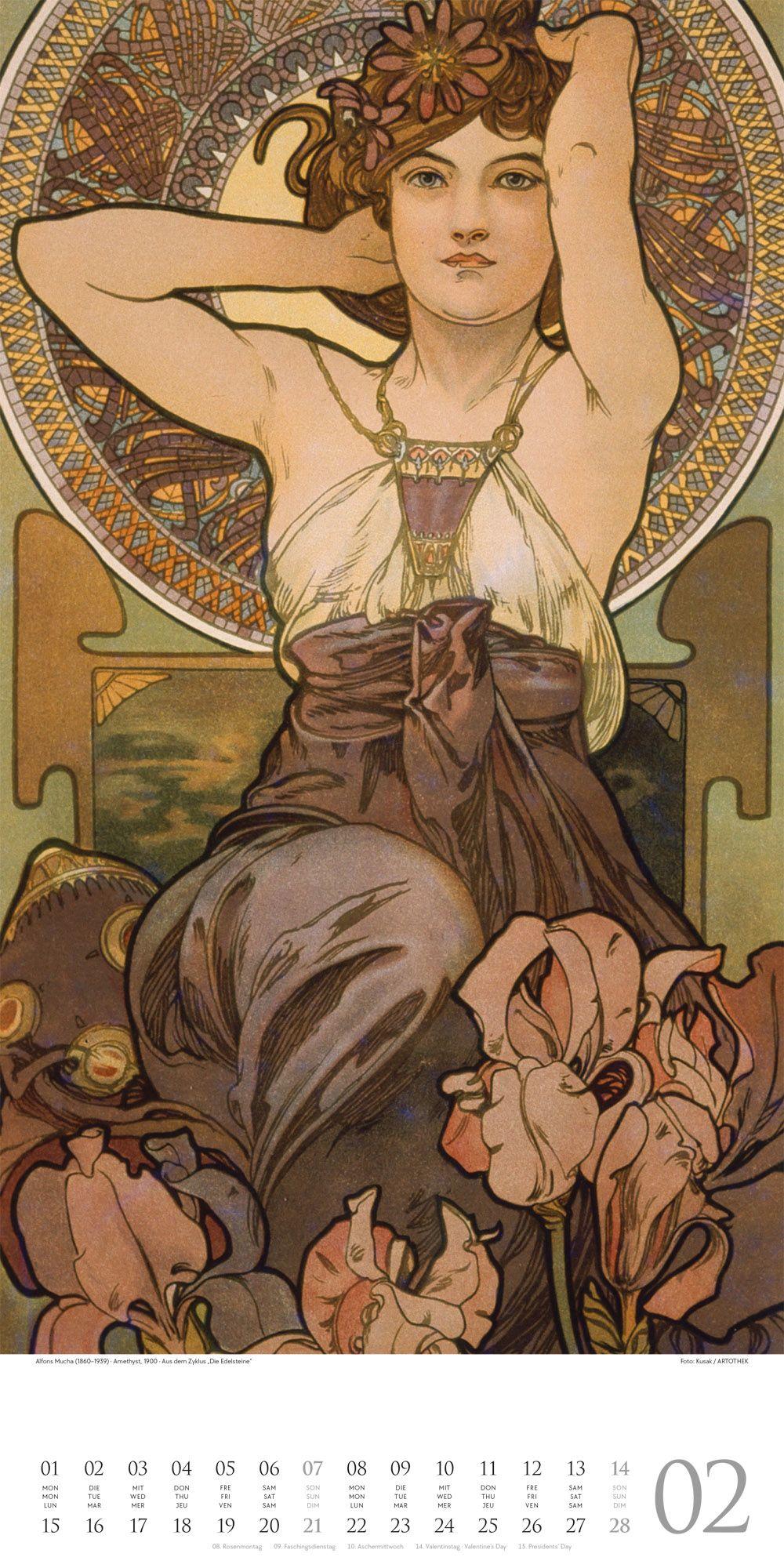 Beispielinhalt (Bild) Alfons Mucha Kalender 2027
