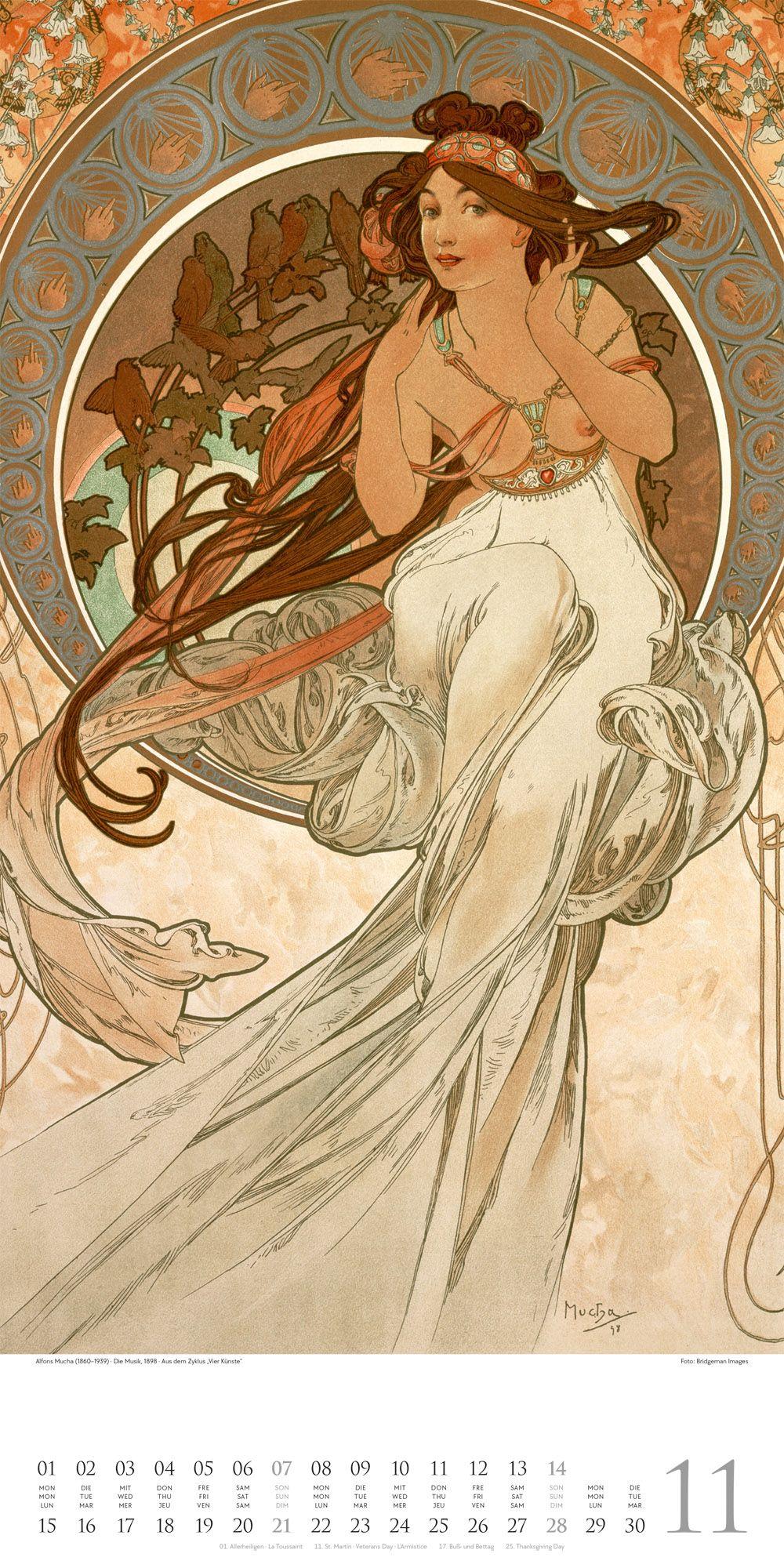 Beispielinhalt (Bild) Alfons Mucha Kalender 2027