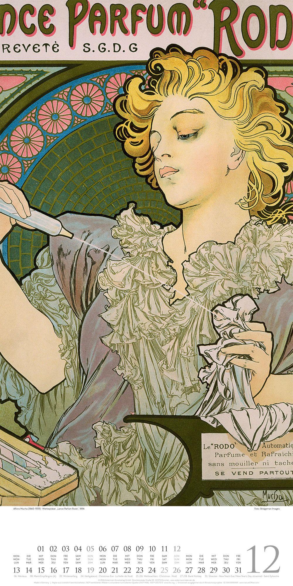 Beispielinhalt (Bild) Alfons Mucha Kalender 2027