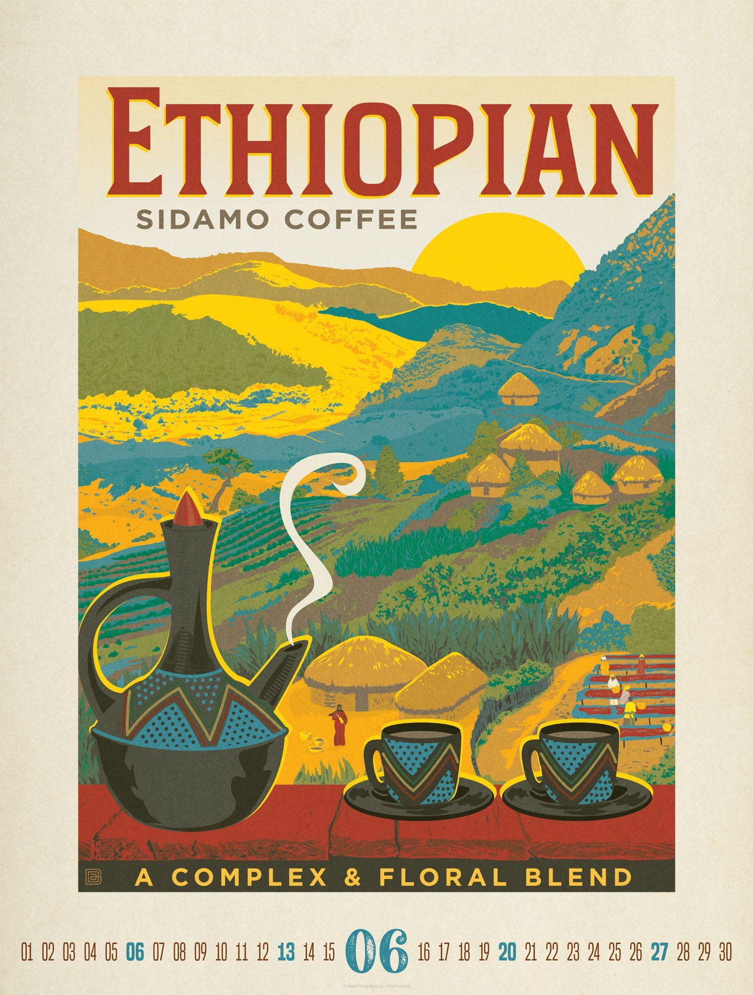 Beispielinhalt (Bild) Coffee Time Kaffee-Plakate-Kalender 2027