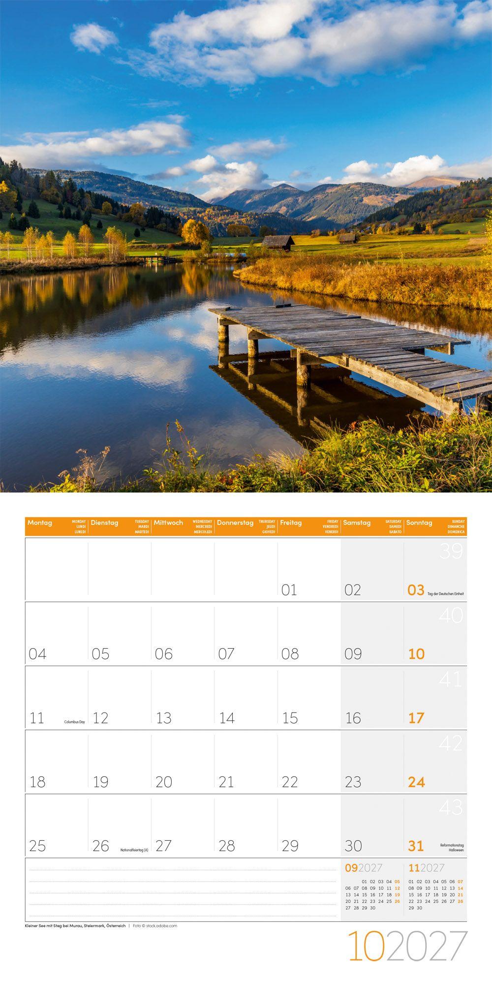 Beispielinhalt (Bild) Alpen Kalender 2027 - 30x30 - Art12