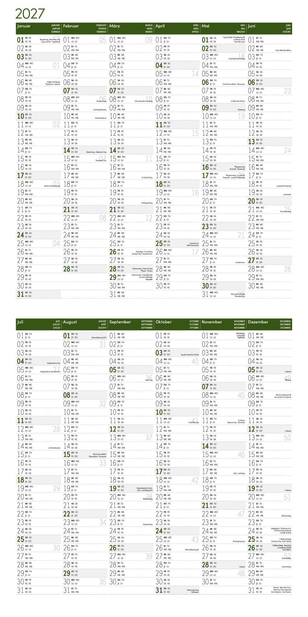 Beispielinhalt (Bild) Alpen Kalender 2027 - 30x30 - Art12