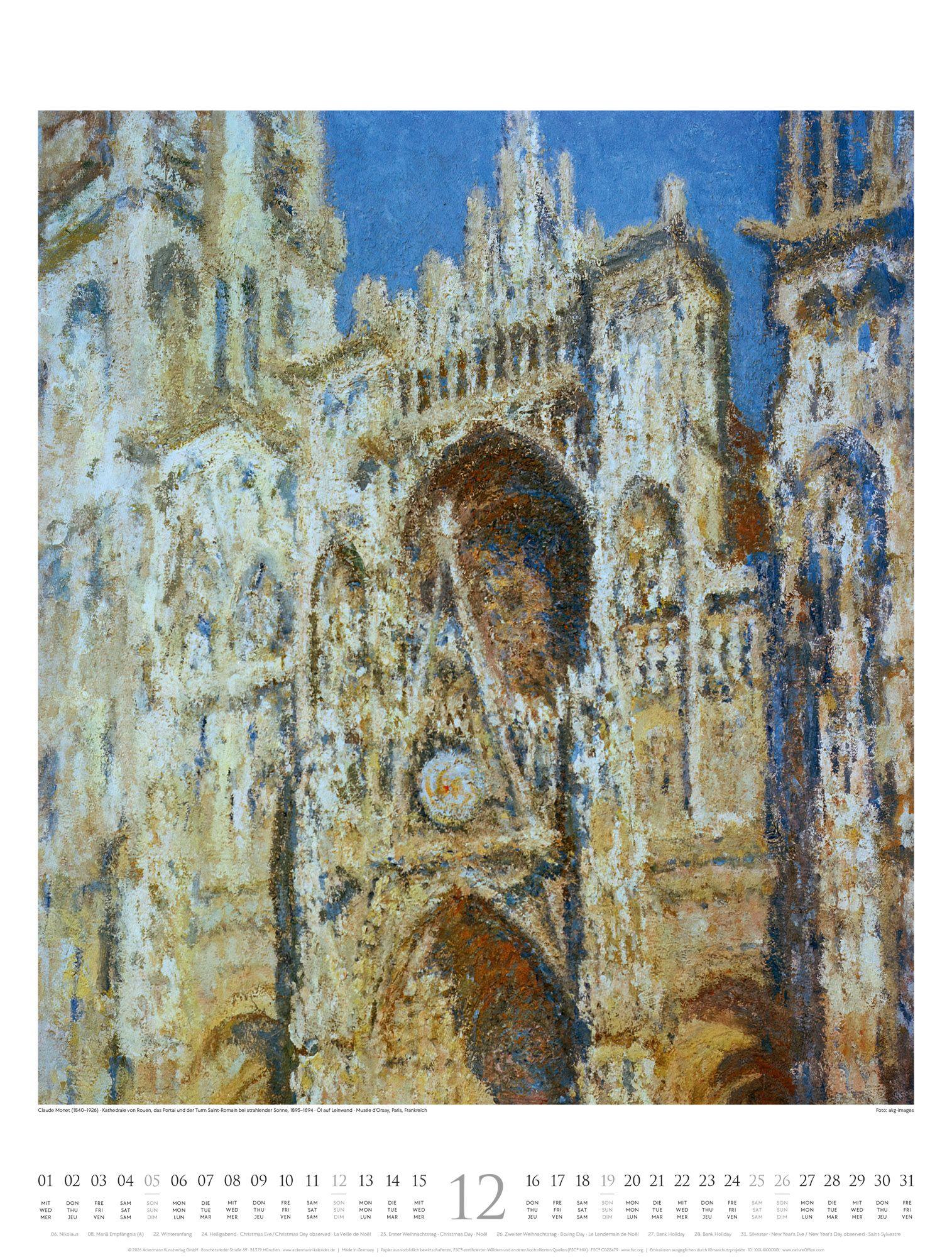 Beispielinhalt (Bild) Claude Monet Kalender 2027 | Farbe und Licht