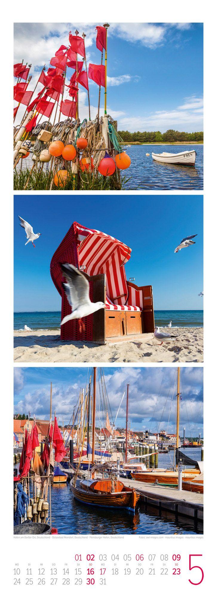 Beispielinhalt (Bild) Wellengang Triplet-Kalender 2027 | Spaziergang entlang der Küste