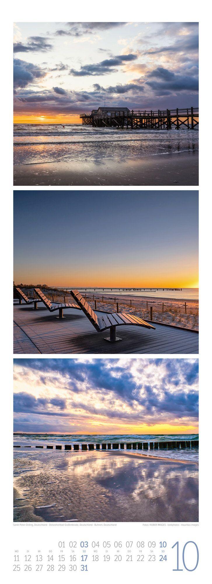 Beispielinhalt (Bild) Wellengang Triplet-Kalender 2027 | Spaziergang entlang der Küste