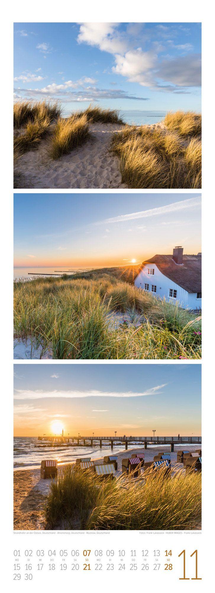 Beispielinhalt (Bild) Wellengang Triplet-Kalender 2027 | Spaziergang entlang der Küste