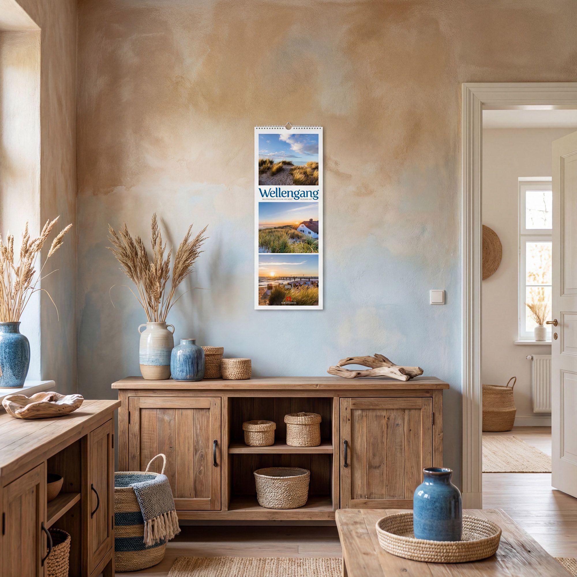 Beispielinhalt (Bild) Wellengang Triplet-Kalender 2027 | Spaziergang entlang der Küste